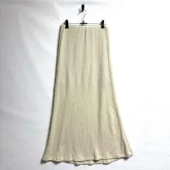 【moussy 】マウジー　クリーム色タイトスカートロング　シンプル　Sのサムネイル