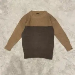 VANDASH♡レディース ツートーンニット クルーネック バイカラー L