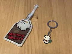 Mickey ラゲッジタグ　パンダキーホルダーセットシールおまけ付き