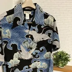ETERNAL エターナル　アロハシャツ　シルク　和柄　鶴　松のサムネイル
