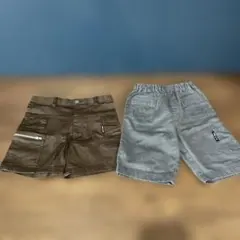 【古着☆サイズ110】コムサイズム　短パン　ハーフパンツ　2枚セット