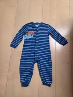 青と白のストライプロンパース 80cm