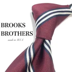 【極美品】BROOKS BROTHERS ネクタイ ストライプ柄 レッド お洒落のサムネイル