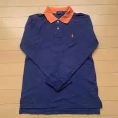 POLOラルフローレン長袖ポロシャツM10-12サイズネイビー