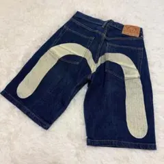 EVISU エヴィス 2001 大黒 デニム ハーフパンツ ビッグカモメ W34