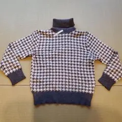 最終お値下げ！千鳥柄 ウール タートルネックセーター Ｍ