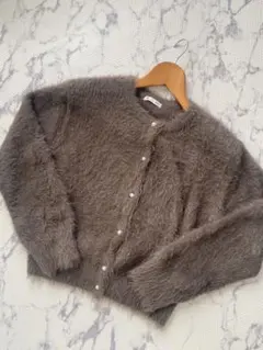 GU シャイニークルーネックカーディガン Mサイズ　ブラウン