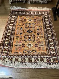 未使用トライバルデザイン シルク　コットンじゅたん約120cm x 180cm