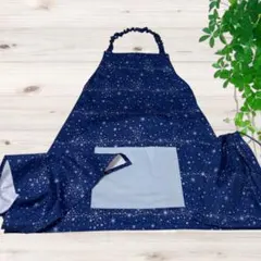 【即日発送】　140㎝〜　　　　　　　　　　ハンドメイドエプロン3点セット