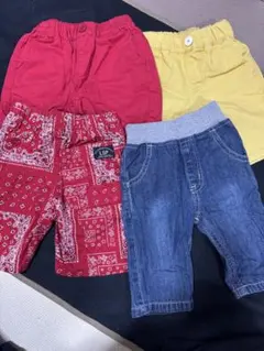 赤・黄色・タペストリー　デニム パンツ4枚セット 90cm