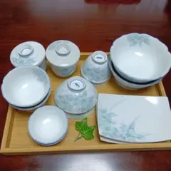 花柄陶器和食器14点セット
