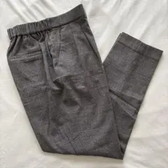 GLOBAL WORK チェック柄テーパードパンツ M