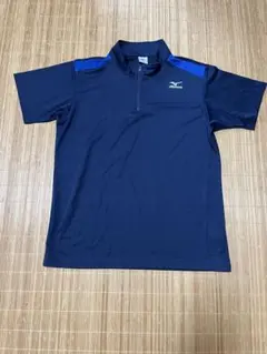 MIZUNO ハーフジップ ポロシャツ ネイビー XL