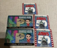 ユニバ　USJ 年パス　ステッカー　ジョーズ