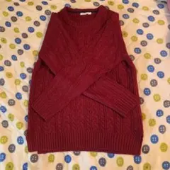ウィゴー ケーブルニット 赤