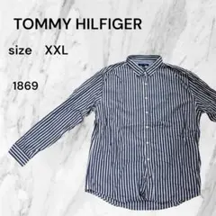 TOMMY HILFIGER ストライプシャツ 長袖 XXL 前空き　ボタン古着