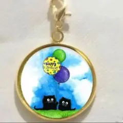 黒猫のモーシャ オリジナルオーダーメイド可能 キーホルダーチャーム