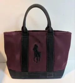 Ralph Lauren ラルフローレントートバッグ ボルドー キャンバスのサムネイル
