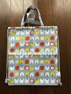 Gakken りんご柄 エコバッグ 巾着型のサムネイル
