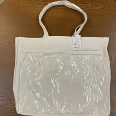 【新品タグ付】推し活バッグ マチ付きトートバッグ　白 ダイソー DAISO