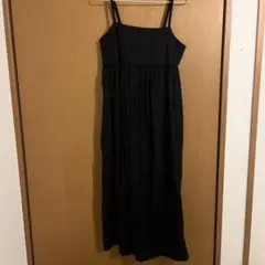ユニクロ　リネンブレンドギャザーキャミソールワンピース　Lキャミソールワンピ