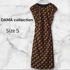 ダーマコレクション ノースリーブ幾何学模様 ひざ丈ワンピース 7号