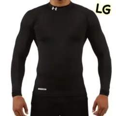 アンダーアーマー　ヒートギア　モックシャツ　長袖　LG ブラック