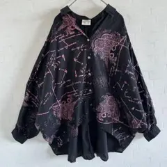 ScoLar スカラー ／ラメプリント ドルマン シャツ