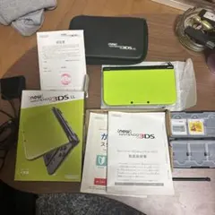 New Nintendo 3DS LL ライムグリーン 本体　カセット充電器付き