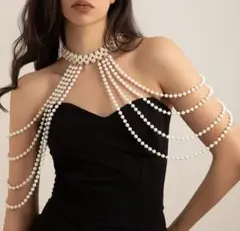 パール ネックレス ホワイト ゴールド 3連 ウェディング つけ襟