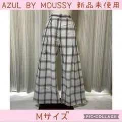★0195 AZUL BY MOUSSY チェックワイドパンツ M