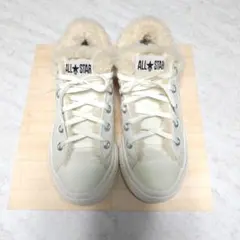 ✨コンバースALL STAR ✨アイボリー ファー付きスニーカー