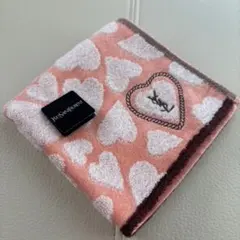 イブサンローランYSL ハート柄タオルハンカチ 28cm