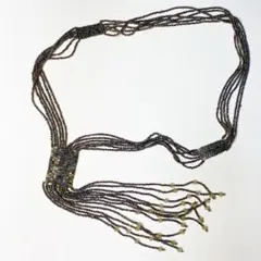 ビーズロングネックレス &ゴールドネックレス２本セット