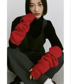 ルーズニットアームウォーマー リブニットアームカバー