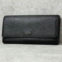 BALLY　バリー　長財布　ロゴ金具　バイカラー　レザー　ブラック　ピンクのサムネイル