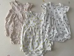 女の子ロンパース・カバーオール 3点セット