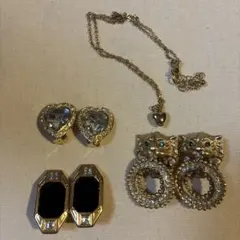 【セット売り】 イヤリング ネックレス ヴィンテージ ライオン ハート