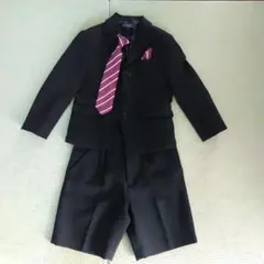 110cm子供用フォーマルスーツセットアップ 結婚式　発表会　冠婚葬祭 黒