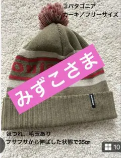 patagonia ニット帽 ポンポン付き