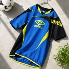 UMBRO アンブロ プラシャツ 半袖 S 青 黒のサムネイル