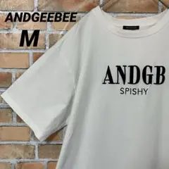 ANDGEEBEE 刺繍 デカロゴ 大きめ ゆったり 半袖 Tシャツ ロゴTEE