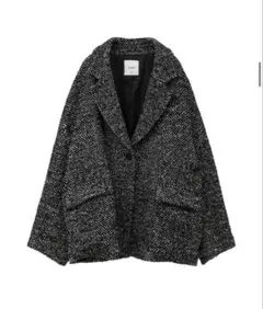 新品　タグ付き　MANOF マノフ　ツイード　コート　アウター　ジャケット MANOF（マノフ） ステンカラーコート コート TWEED MIDI COAT