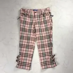 バーバリーブルーレーベル クロップドパンツ ピンク 38