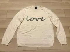 GAP ニット セーター ロゴ アイボリー メリノウール混 レディース