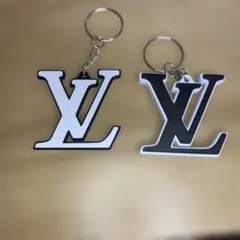 VLロゴ キーホルダー ホワイト ブラック 2個セット