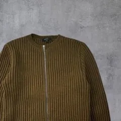 90s A.P.C. ジップアップ ドライバーズニット ニット ブラウンのサムネイル