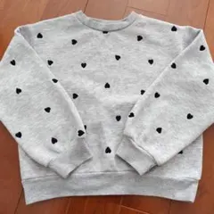 ペアマノン裏起毛ハート柄 トレーナー グレー 女の子 130cm