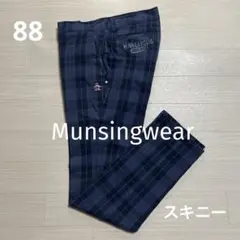 マンシングウェア メンズ ゴルフ パンツ 紺柄 秋冬物 ウエスト88cm