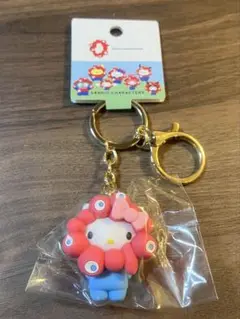 ① キティ　サンリオ　万博　ミャクミャク　立体　マスコット　カラー　キーホルダー